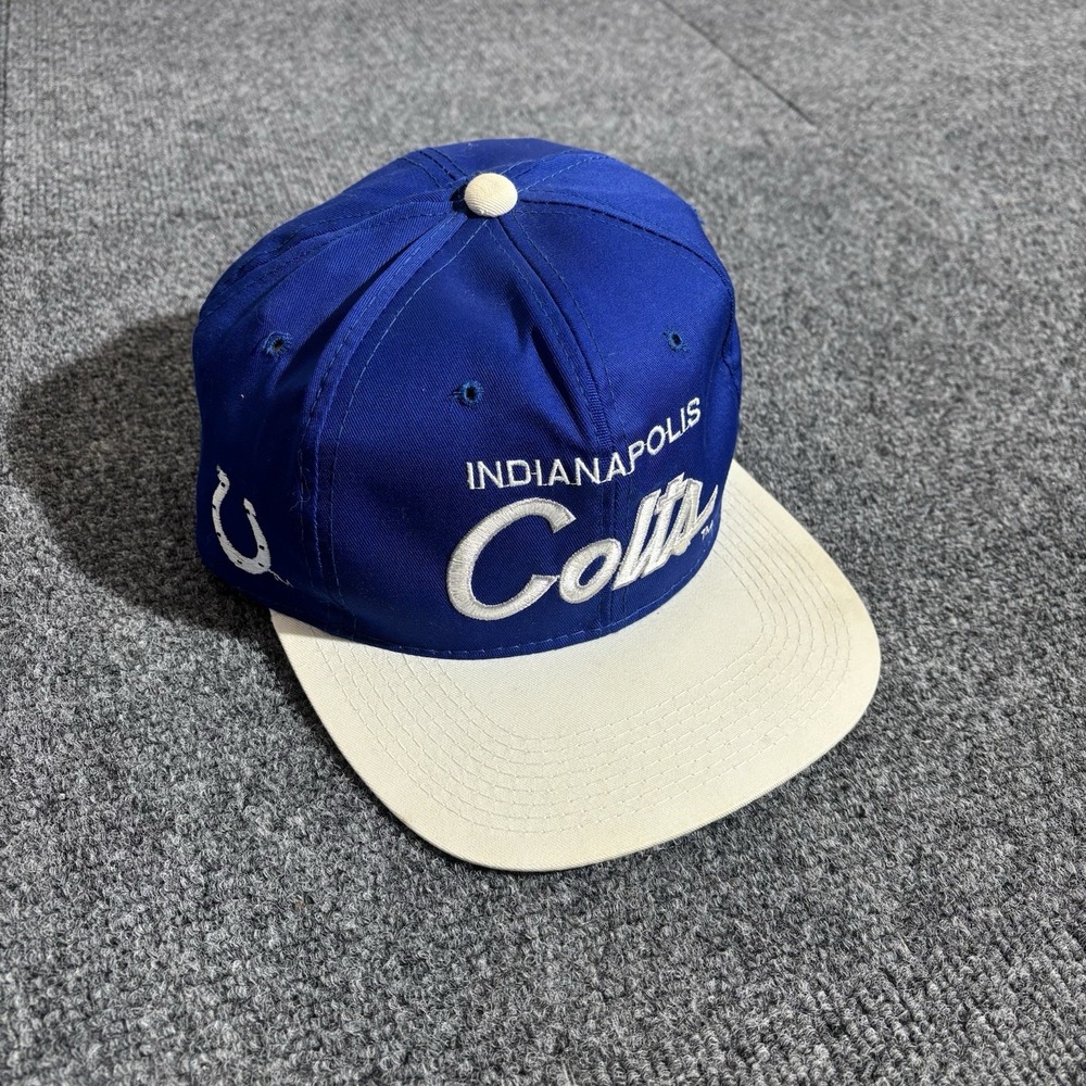 Vintage Indianapolis Colts Script Snapback Hat Sports Specialties Twill NFL 90s